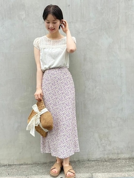 「flower」｜「アイテム（帽子）」を使った、flowerさん（レディース・162cm）の夏コーディネート