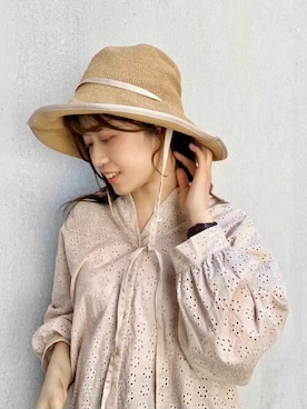 「flower」｜「アイテム（帽子）」を使った、flowerさん（レディース・160cm）の夏コーディネート