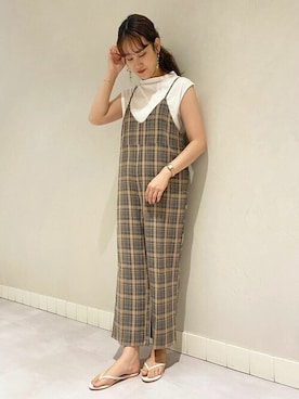 「flower」｜「アイテム（オールインワン・サロペット）」を使った、flowerさん（レディース・168cm）の夏コーディネート