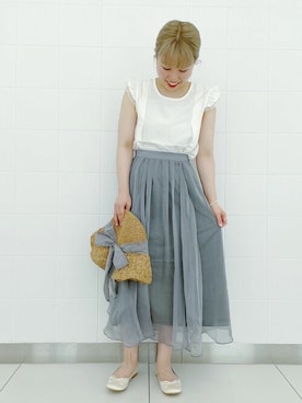 「flower」｜「アイテム（帽子）」を使った、flowerさん（レディース・162cm）の夏コーディネート