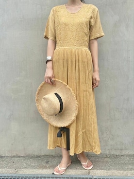 「flower」｜「アイテム（帽子）」を使った、flowerさん（レディース・169cm）の夏コーディネート