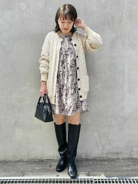 「flower」｜「アイテム（ワンピース/ドレス）」を使った、flowerさん（レディース・155cm）の秋コーディネート