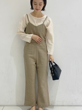 「flower」｜「アイテム（オールインワン・サロペット）」を使った、flowerさん（レディース・162cm）の秋コーディネート