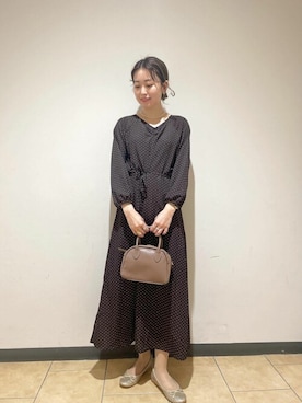「flower」｜「アイテム（ワンピース/ドレス）」を使った、flowerさん（レディース・163cm）の秋コーディネート