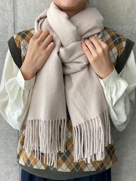 「flower（フラワー）のアイテム（マフラー）」を使った、flowerさん（レディース・160cm）の秋コーディネート