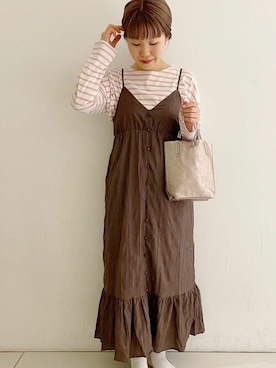 「flower」｜「アイテム（ワンピース/ドレス）」を使った、flowerさん（レディース・154cm）の秋コーディネート