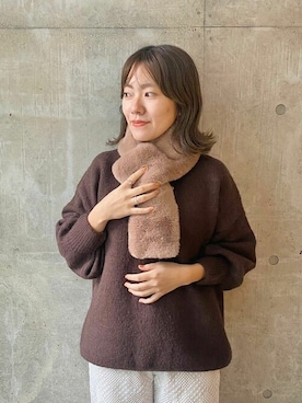 「flower（フラワー）のアイテム（マフラー）」を使った、flowerさん（レディース・154cm）の秋コーディネート