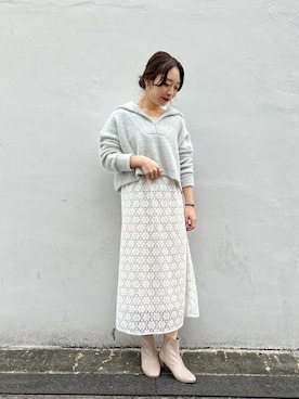 「flower」｜「アイテム（ワンピース/ドレス）」を使った、flowerさん（レディース・156cm）の冬コーディネート