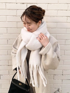 「flower（フラワー）のアイテム（マフラー）」を使った、flowerさん（レディース・156cm）の冬コーディネート
