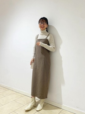 「flower」｜「アイテム（ワンピース/ドレス）」を使った、flowerさん（レディース・156cm）の冬コーディネート