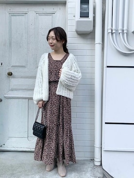 「flower」｜「アイテム（ワンピース/ドレス）」を使った、flowerさん（レディース・156cm）の冬コーディネート