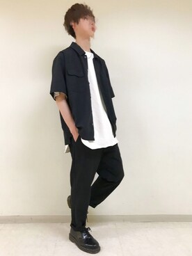「Dr. Martens（ドクターマーチン）の【Dr.Martens / ドクターマーチン】 3 eye shoe（ドレスシューズ）」を使った、hopeさん（メンズ・168cm）の夏コーディネート