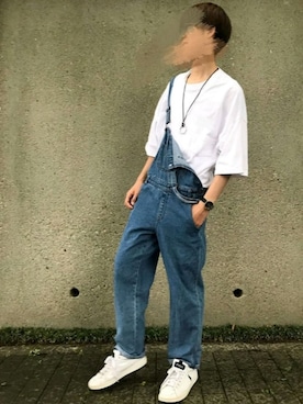 「GU（ジーユー）のアイテム（オールインワン・サロペット）」を使った、hopeさん（メンズ・168cm）の夏コーディネート