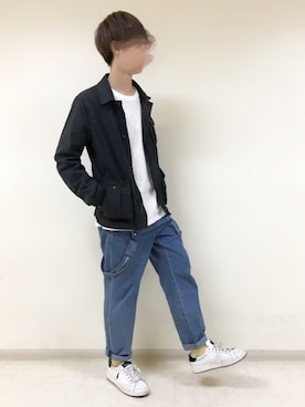 「GU（ジーユー）のアイテム（オールインワン・サロペット）」を使った、hopeさん（メンズ・168cm）の秋コーディネート