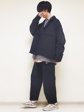 「だぼだぼ」｜「アイテム（カバーオール）」を使った、hopeさん（メンズ・168cm）の冬コーディネート