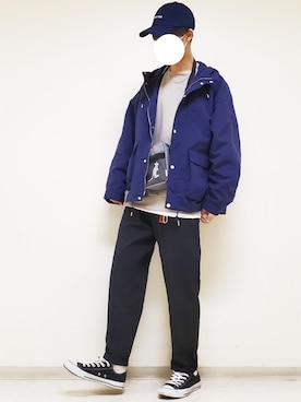 「KANGOL（カンゴール）のアイテム（バッグ）」を使った、hopeさん（メンズ・168cm）の冬コーディネート