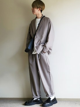 「FREAK'S STORE（フリークスストア）のアイテム（テーラードジャケット）」を使った、hopeさん（メンズ・168cm）の春コーディネート