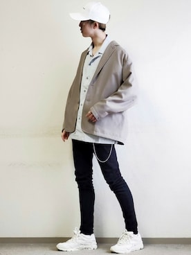「FREAK'S STORE（フリークスストア）のアイテム（テーラードジャケット）」を使った、hopeさん（メンズ・168cm）の春コーディネート