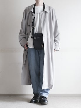 「ラブアンドピース2020」｜「アイテム（ステンカラーコート）」を使った、hopeさん（メンズ・168cm）の秋コーディネート