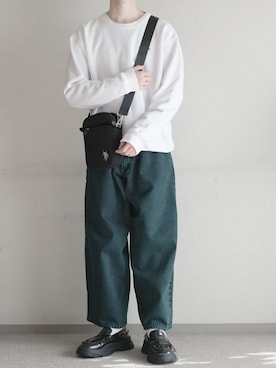 「U.S. POLO ASSN.（ユーエスポロアッスン）のアイテム（ショルダーバッグ）」を使った、hopeさん（メンズ・168cm）の冬コーディネート