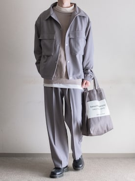 「remer（リメール）のアイテム（ブルゾン）」を使った、hopeさん（メンズ・168cm）の春コーディネート