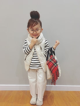 「H&M（エイチ・アンド・エム）のアイテム（パンツ）」を使った、* 𝚝𝚘𝚛𝚒𝚌𝚘𝚝*さん（キッズ・90cm）の冬コーディネート