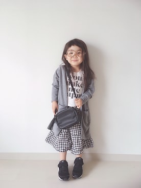 「petit main（プティマイン）のアイテム（バッグ）」を使った、* 𝚝𝚘𝚛𝚒𝚌𝚘𝚝*さん（キッズ・100cm）の春コーディネート