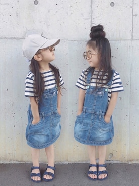 「西松屋（ニシマツヤ）のアイテム」を使った、* 𝚝𝚘𝚛𝚒𝚌𝚘𝚝*さん（キッズ・100cm）の夏コーディネート
