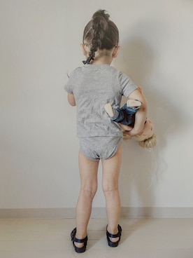 「GAP（ギャップ）のアイテム（オールインワン・サロペット）」を使った、* 𝚝𝚘𝚛𝚒𝚌𝚘𝚝*さん（キッズ・100cm）の夏コーディネート