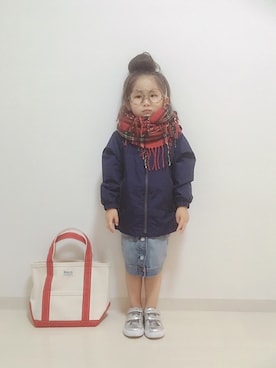 「GAP（ギャップ）のアイテム（その他アウター）」を使った、* 𝚝𝚘𝚛𝚒𝚌𝚘𝚝*さん（キッズ・100cm）の秋コーディネート