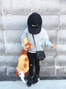 「petit main（プティマイン）のアイテム（バッグ）」を使った、* 𝚝𝚘𝚛𝚒𝚌𝚘𝚝*さん（キッズ・100cm）の秋コーディネート