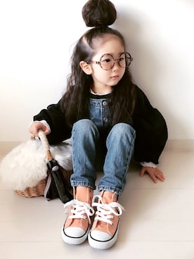 「GAP（ギャップ）のアイテム（サロペット/オーバーオール）」を使った、* 𝚝𝚘𝚛𝚒𝚌𝚘𝚝*さん（キッズ・100cm）の冬コーディネート