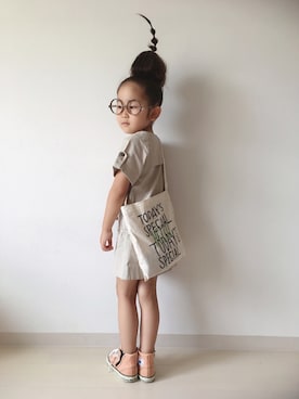 「サファリワンピ」｜* 𝚝𝚘𝚛𝚒𝚌𝚘𝚝*さん（キッズ・100cm）の夏コーディネート
