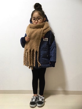 「裏ボア」｜「アイテム（その他アウター）」を使った、* 𝚝𝚘𝚛𝚒𝚌𝚘𝚝*さん（キッズ・110cm）の秋コーディネート