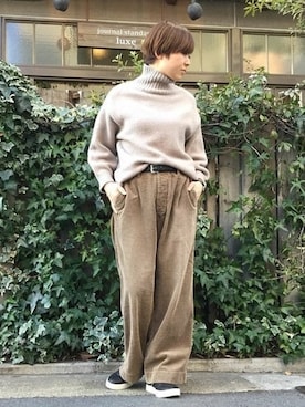 「JOURNAL STANDARD LUXE（ジャーナルスタンダード　ラックス）のアイテム（パンツ）」を使った、Y.Sさん（レディース・165cm）の冬コーディネート