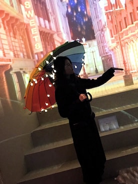 「agnes b.（アニエスベー）のアイテム（チェスターコート）」を使った、chrisさん（レディース・173cm）の冬コーディネート