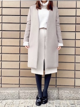 「green label relaxing（グリーンレーベルリラクシング）のアイテム（その他アウター）」を使った、momo775pさん（レディース・160cm）の冬コーディネート