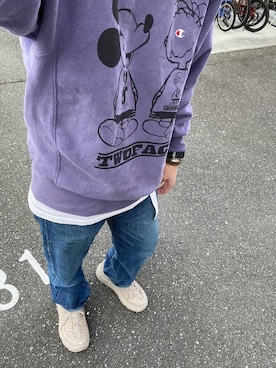 「HOKA（ホカ）のHOKA ONE ONE/ホカ オネ オネ　TOR ULTRA LOW WP/トールウルトラローウォータープルーフ（スニーカー）」を使った、yokeさん（メンズ・175cm）の冬コーディネート