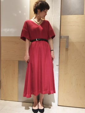 「アイテム（ドレス）」を使った、USHIODAさん（レディース・154cm）の夏コーディネート