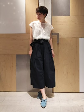 「ガウチョパンツ」｜USHIODAさん（レディース・154cm）の夏コーディネート