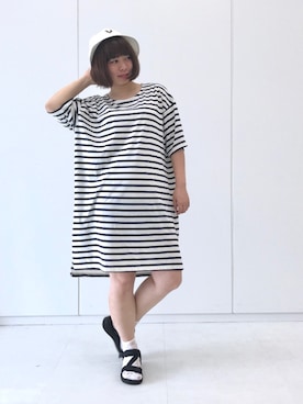 「FILA（フィラ）のアイテム（帽子）」を使った、ながともさん（レディース・153cm）の夏コーディネート