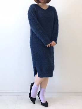 「フェザー」｜「アイテム（ワンピース）」を使った、ながともさん（レディース・153cm）の秋コーディネート