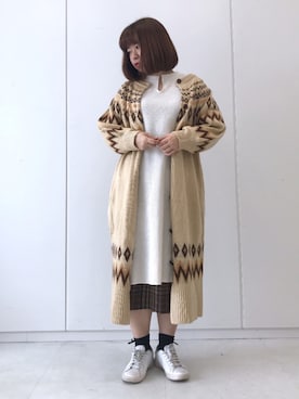 「E hyphen world gallery MANIA（イーハイフンワールドギャラリーマニア）のアイテム（ダウンジャケット/コート）」を使った、ながともさん（レディース・153cm）の冬コーディネート