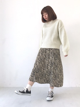 「E hyphen world gallery（イーハイフンワールドギャラリー）のモヘヤタッチハイネックプルオーバー＊（ニット/セーター）」を使った、ながともさん（レディース・153cm）の冬コーディネート