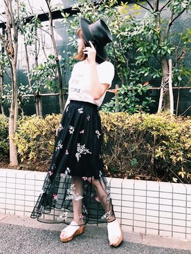 「BSTR」｜「アイテム（帽子）」を使った、REDYAZELさん（レディース・158cm）の夏コーディネート