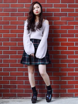 「REDYAZEL（レディアゼル）のアイテム（トップス）」を使った、REDYAZELさん（レディース・153cm）の冬コーディネート