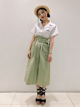 「REDYAZEL（レディアゼル）のアイテム（帽子）」を使った、REDYAZELさん（レディース・158cm）の夏コーディネート