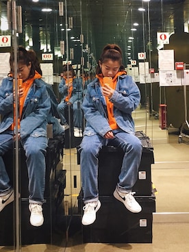 「MONKI（モンキ）のアイテム（パーカー）」を使った、Air_樂樂酱さん（レディース・158cm）の冬コーディネート