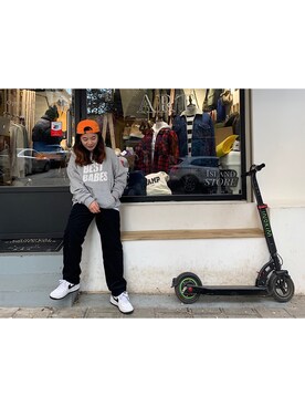「MONKI（モンキ）のアイテム（パーカー）」を使った、Air_樂樂酱さん（レディース・158cm）の冬コーディネート