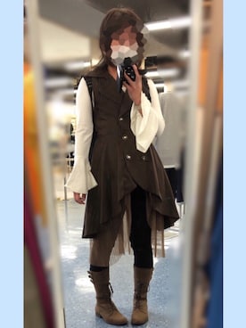 「axes femme（アクシーズファム）のアイテム（ベスト）」を使った、モカさん（レディース・163cm）の春コーディネート